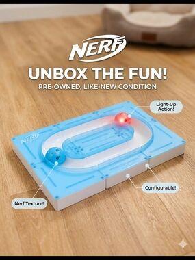 Nerf Cat Light-Up Track Game - Blue & White